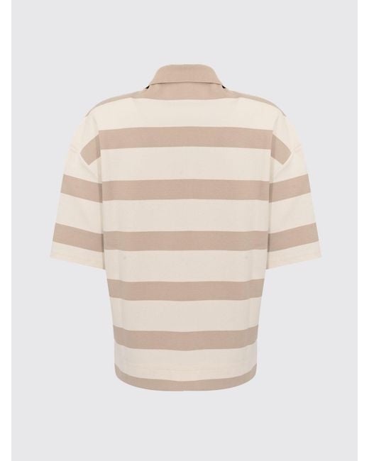 Max Mara White Striped Cotton Polo Shirt