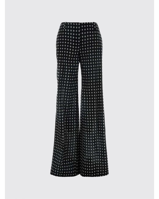 Ermanno Scervino Black Polka Dot Silk Flared Pants