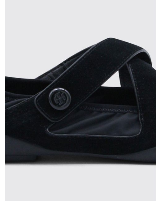 Tory Burch White Romy Sport Suede And Nylon Ballerinas