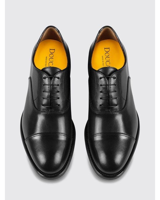 Doucal's White Smooth Calfskin Oxford Shoes With Leather And Rubber Sole for men
