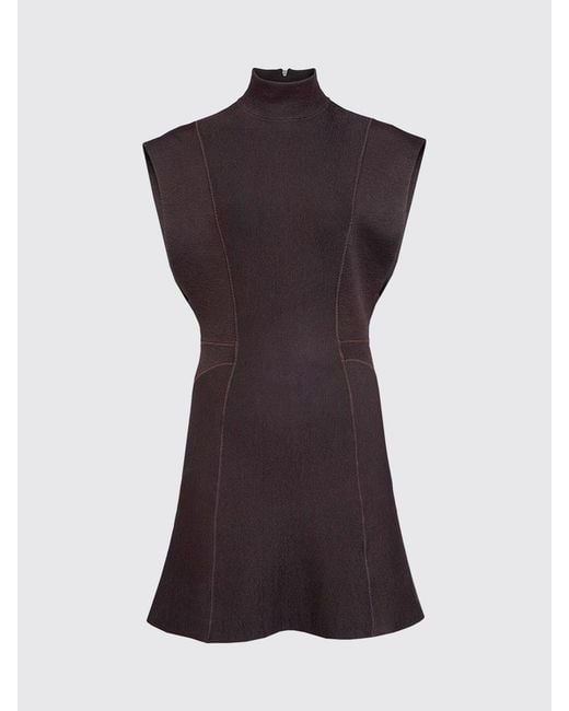 Alaïa Purple Slim-Fit Sleeveless Turtleneck Mini Dress