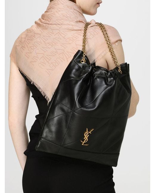 Saint Laurent Black Jamie Pochon Quilted Nappa Bag