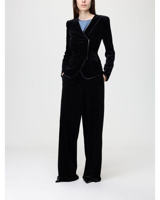 Emporio Armani Black Velvet Blazer Jacket