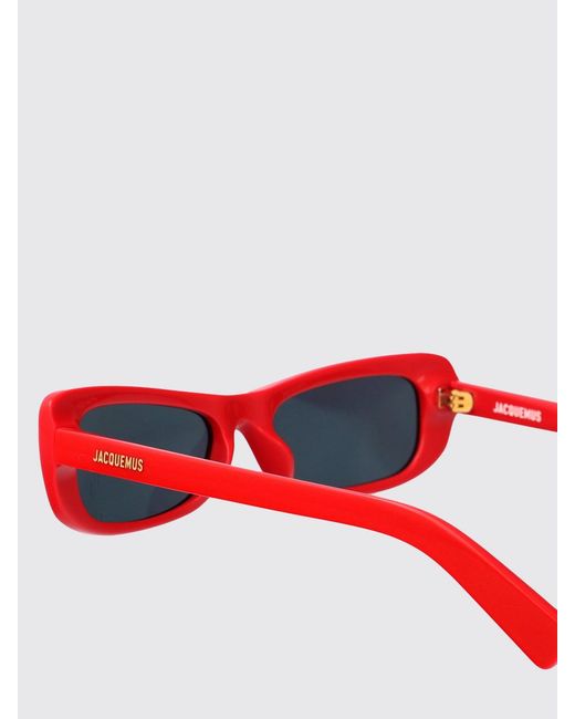 Jacquemus Red Rectangular Aviator Cat-Eye Acetate Sunglasses for men