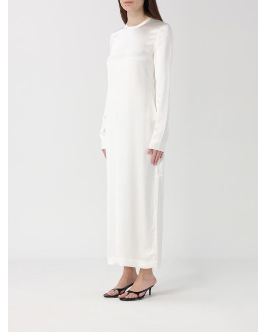 Totême White Viscose Midi Dress