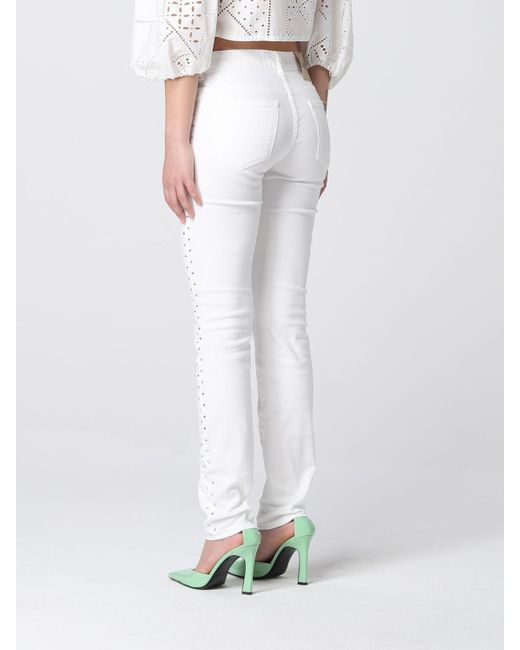 Roberto Cavalli Denim Jeans in White - Lyst