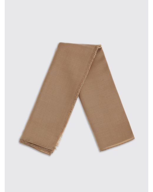Max Mara Natural Jacquard Wool And Silk Scarf