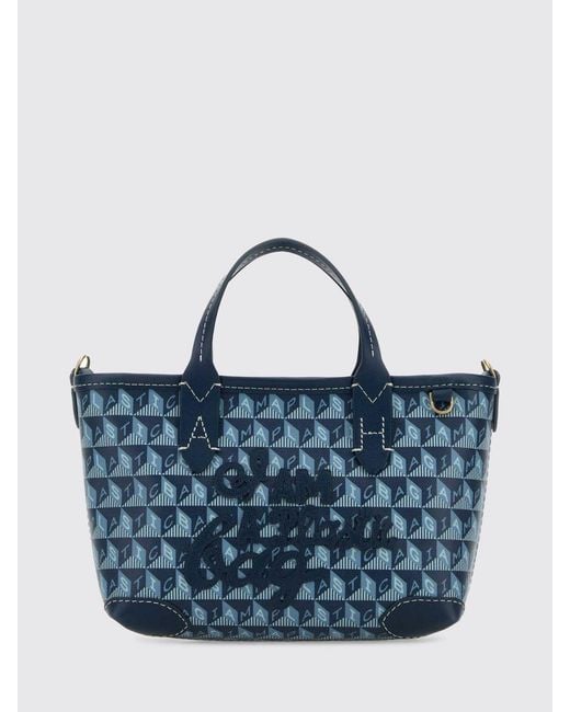 Anya Hindmarch Blue I Am A Plastic Bag Coated Cotton Bag