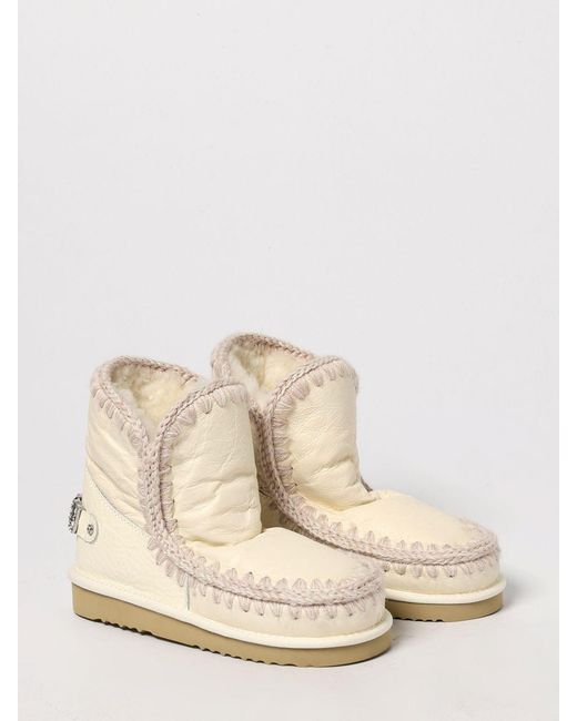 Mou Natural Flat Ankle Boots