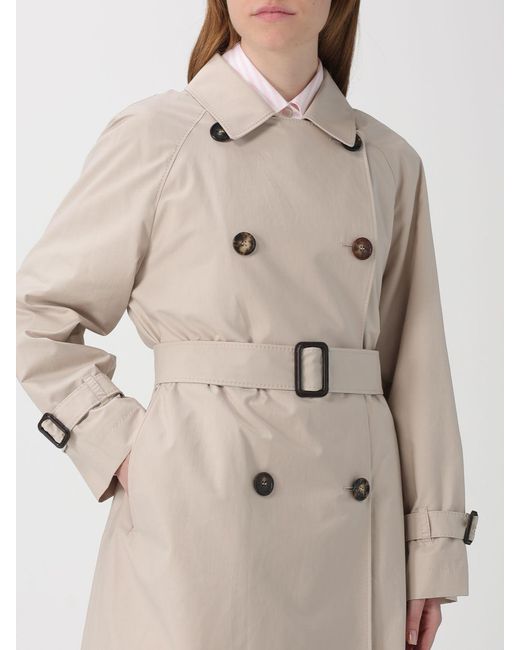 Max Mara Natural Double-Breasted Cotton Trench Coat