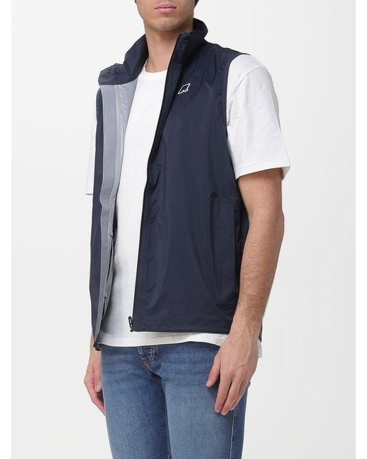 K-Way Blue Croixer Travel Nylon Vest With Logo for men