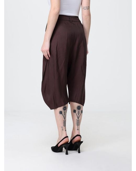 Lemaire Red High-Waisted Knee-Length Viscose Blend Shorts