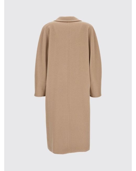 Max Mara Natural Madame Double-Breasted Long Wool Coat With Belt