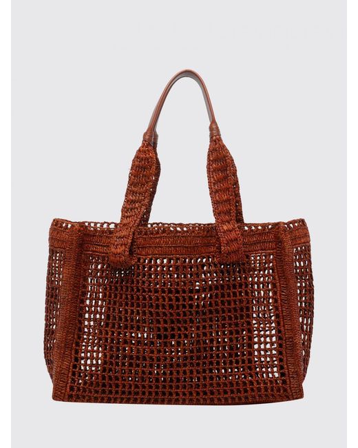 Chloé Red Chlo&Eacute Summer Banana Perforated Raffia Bag