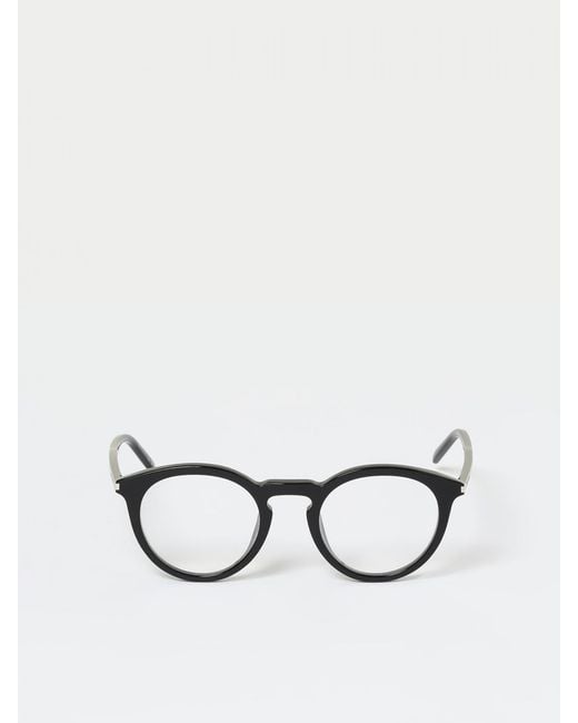 Saint Laurent White Sl347 Round Acetate Eyeglasses for men
