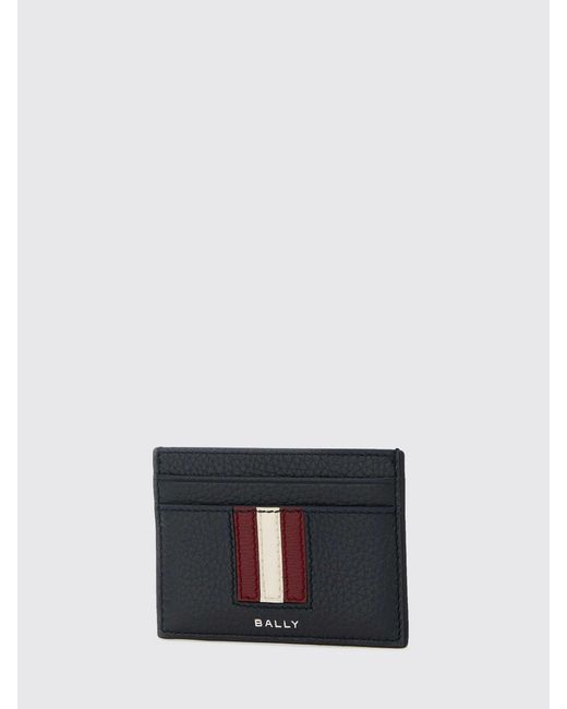 Bally Blue Grained Leather Card Holder for men