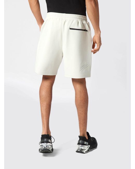 Philipp Plein Natural Technical Stretch Fabric Jogging Shorts for men