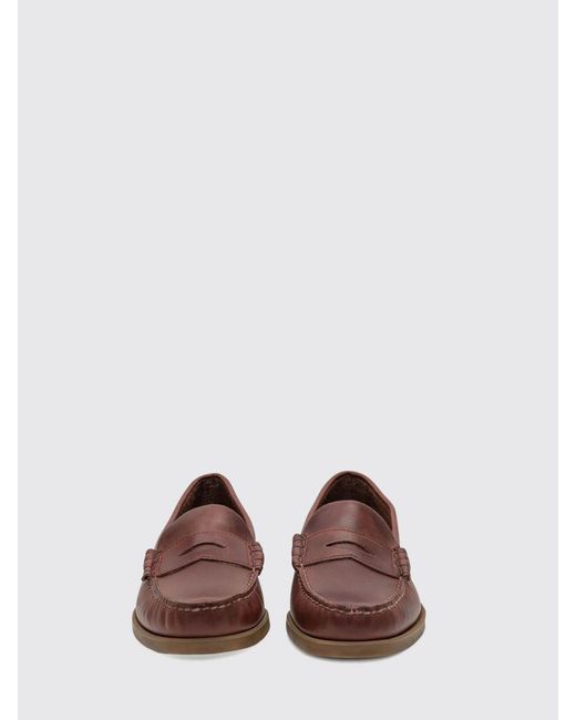 Sebago Brown Dolphin Waxed Leather Loafers for men