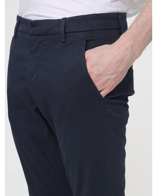 Dondup Blue Stretch Cotton Chino Trousers for men