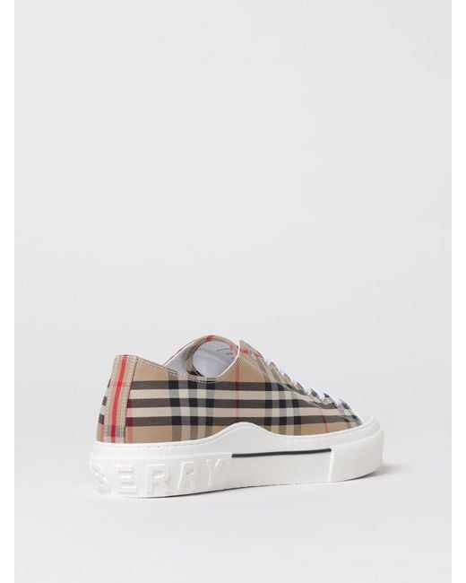 Burberry White Jack Check Canvas And Rubber Sneakers for men