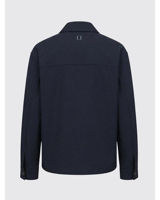 Wooyoungmi Blue Single-Breasted Short Coat for men
