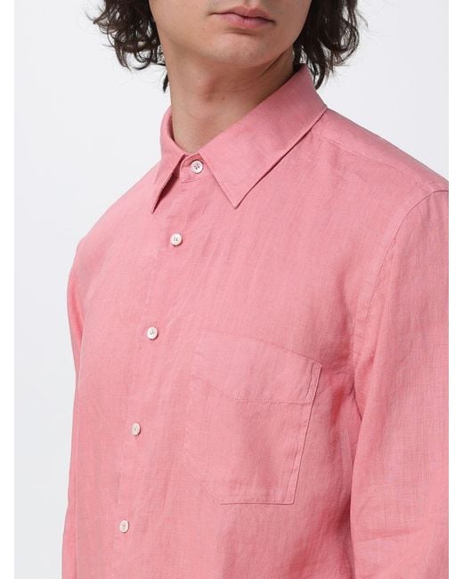 Aspesi Pink Linen Shirt for men