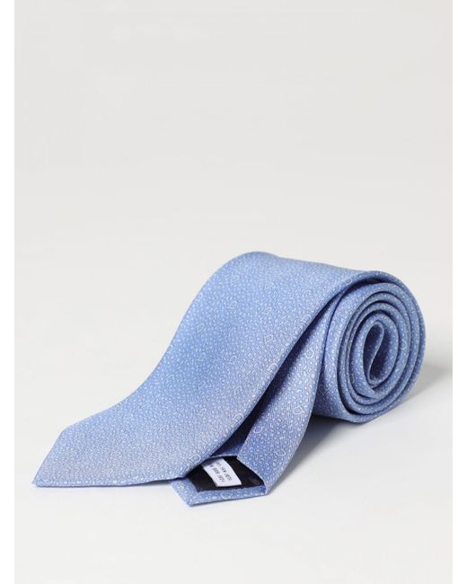 Cravatta Tondo in seta stampata di Ferragamo in Blue da Uomo
