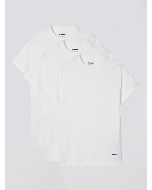 Set 3 T-Shirt Basic di Jil Sander in White da Uomo