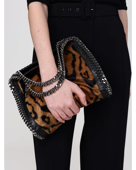 Stella McCartney Brown Falabella Zebra Print Calf Hair Mini Tote Bag