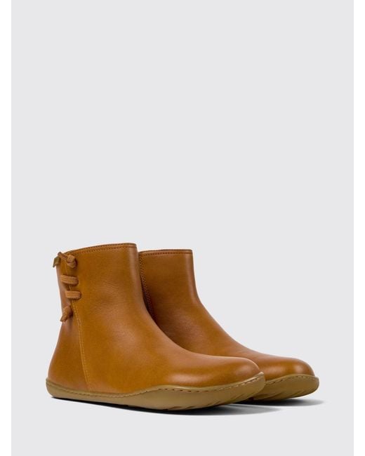 Camper Brown Flat Ankle Boot