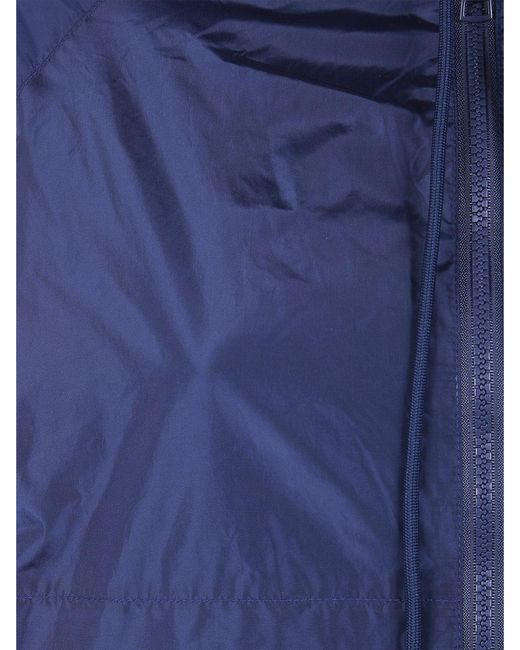 Semicouture Blue Technical Fabric Windbreaker Jacket With Hood And Zip Closure