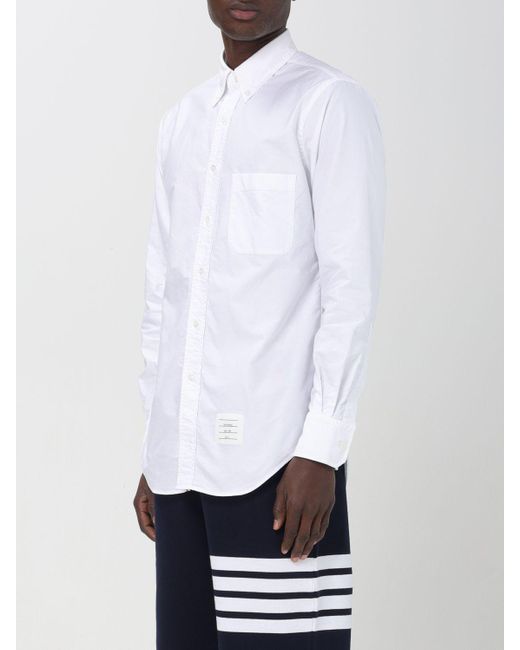 Camicia in cotone di Thom Browne in White da Uomo