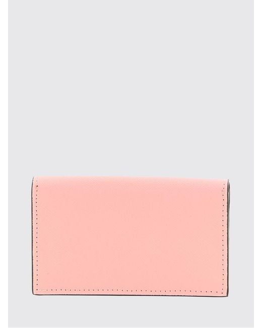 Marni Pink Saffiano Leather Wallet
