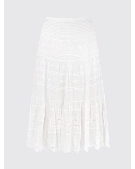 Isabel Marant White Marant Etoile Cotton And Lace Paoline Long Skirt