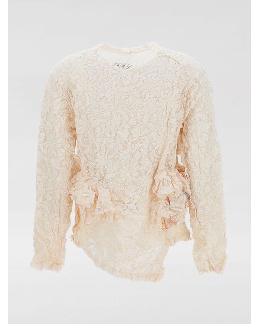 Comme des Garçons Natural Comme Des Gar&Ccedil	Ons Lace Top With Ruffles