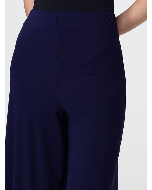 Maliparmi Blue High-Waisted Wide-Leg Jersey Palazzo Pants