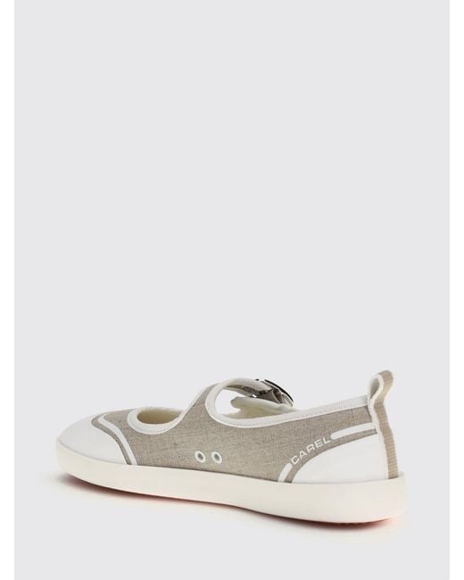 CAREL PARIS White Canvas Ballerinas