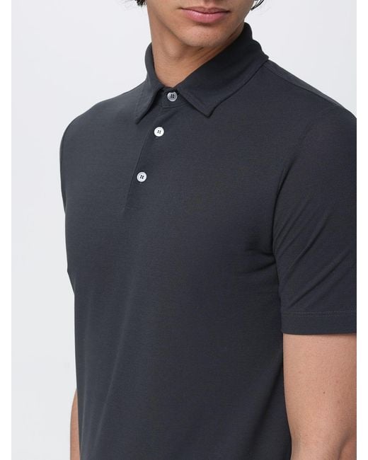 Zanone Blue Basic Cotton Polo Shirt for men