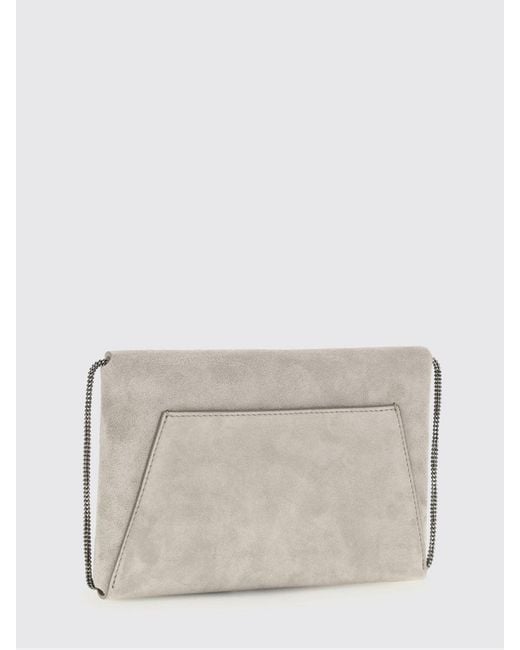 Brunello Cucinelli Gray Suede Envelope Pouch