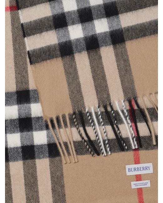 Écharpe En Cachemire Check Burberry en coloris White
