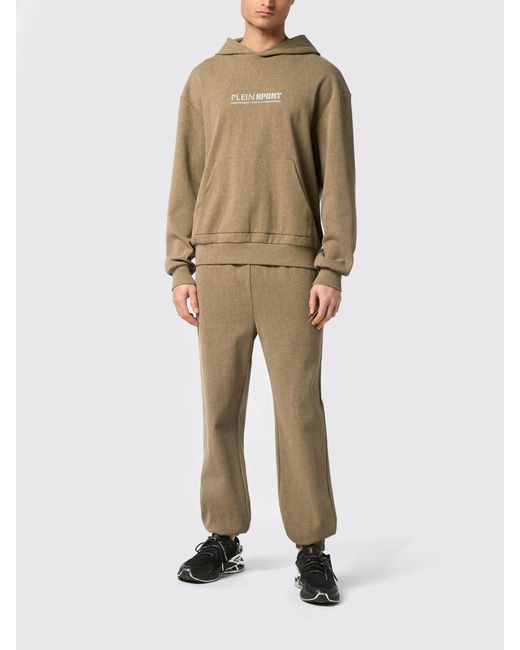 Philipp Plein Natural Cotton Hooded Sweatshirt With Logo for men