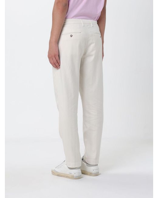 Re-hash White Cotton And Linen Slim Trousers for men