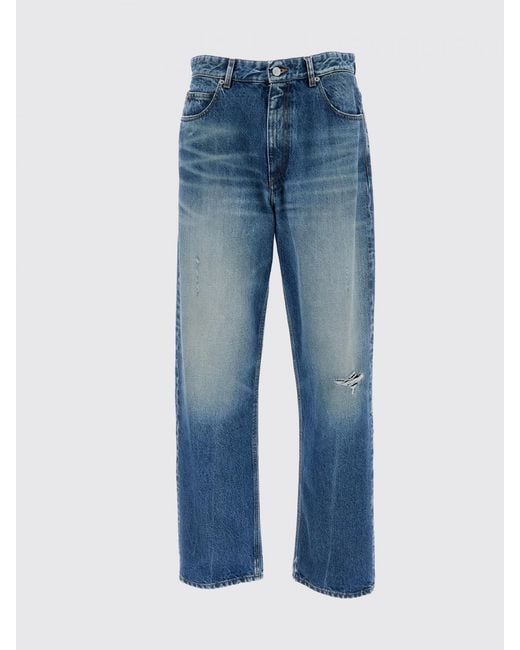 MM6 by Maison Margiela Blue Printed Denim Straight Jeans for men