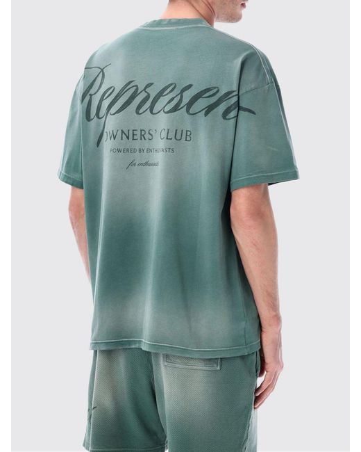 Represent Green Cotton Logo T-Shirt for men