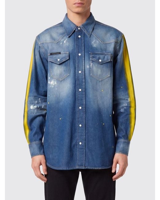 Philipp Plein Blue Shirt for men