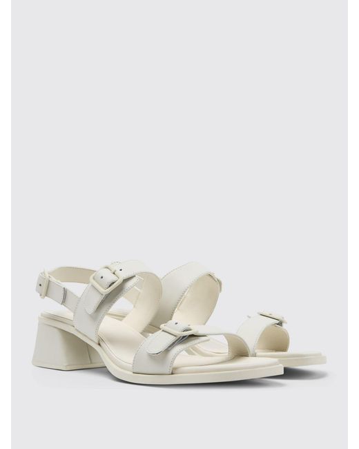 Camper White Flat Sandals