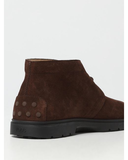 Tod's Brown Suede Boots for men