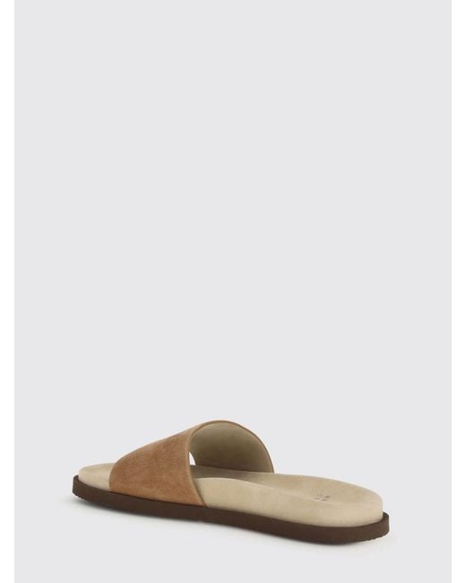 Brunello Cucinelli Natural Suede Sliders for men