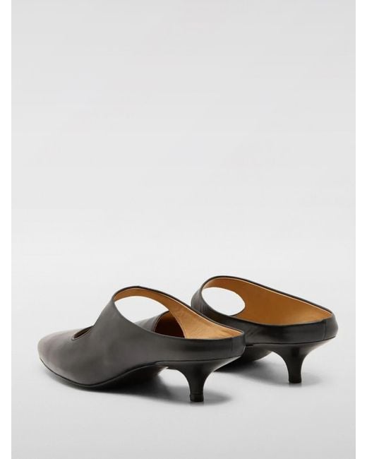 Marsèll Black Leather Kitten Heel Mules Cutout Detail