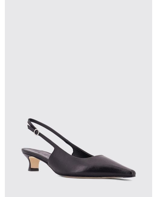 Aeyde White Catrina Smooth Leather Slingback Pumps With Low Heel